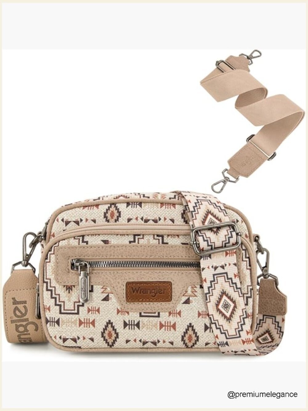Aztec Pattern Crossbody Bag with Detachable Straps, Fabric Western Handbag